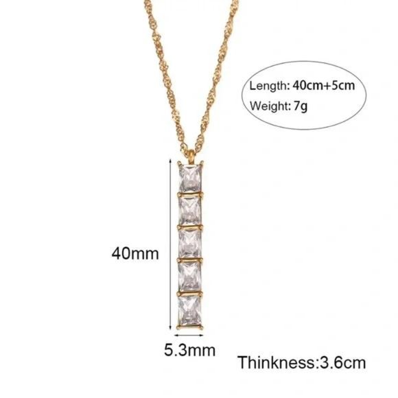 New Luxury 18K Gold Bar Necklace, NICE NECKLACE, CUTE NECKLACE - Picture 5 of 5